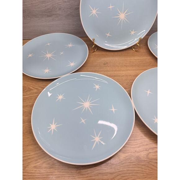 Harkerware Mid Century Star Lite Starburst Atomic Eames10.25” Dinner Plate Set 5 - Picture 3 of 7